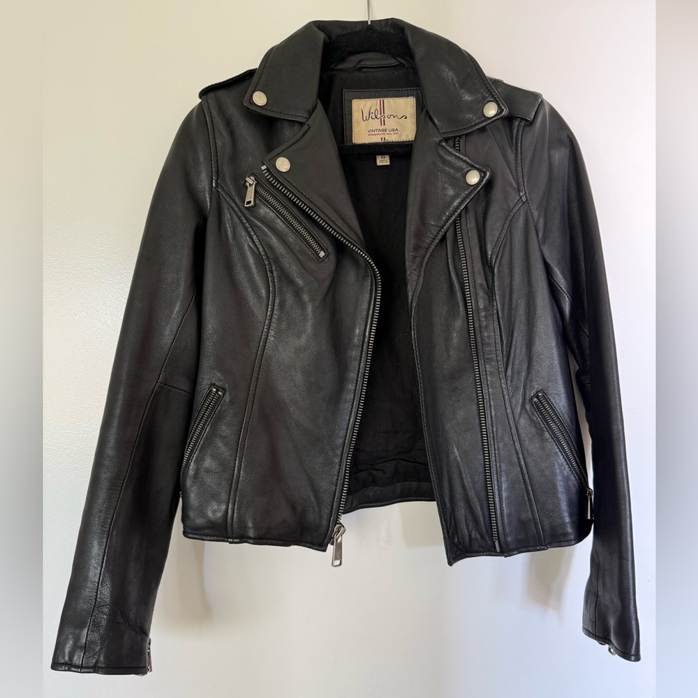 Wilson’s Vintage Black Leather Jacket XS